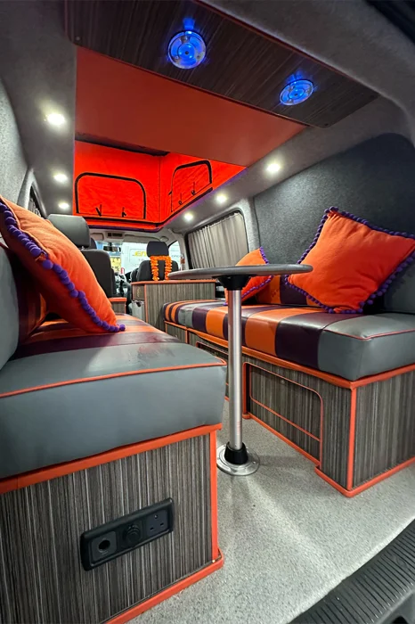 Pop top roof with bed folded down